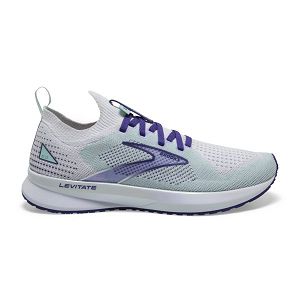 Brooks Levitate StealthFit 5 Womens Road Running Shoes White/Navy/Blue | USA-CHU374956